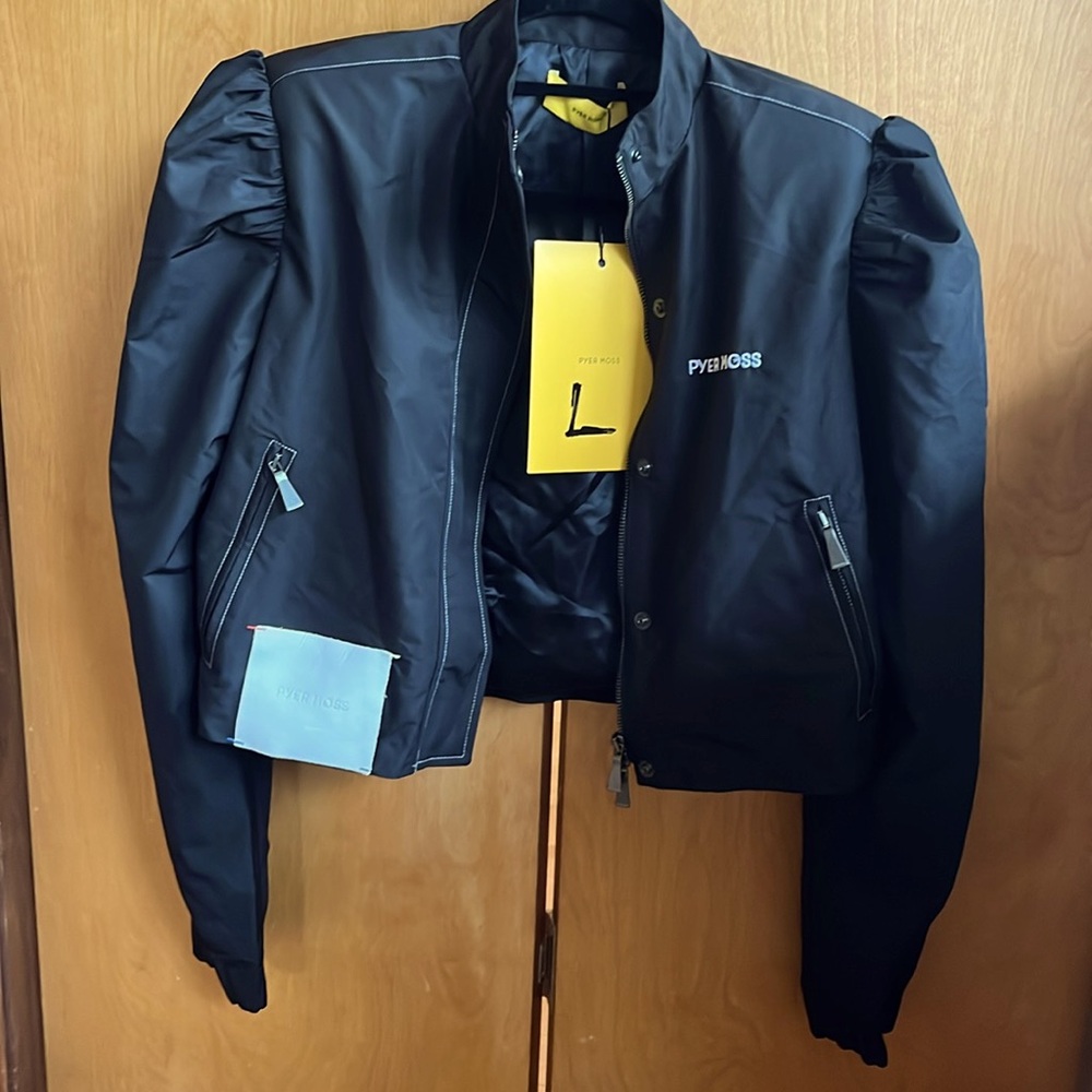 Pyer Moss Women’s LARGE Black Puff Sleeve Track Jacket
